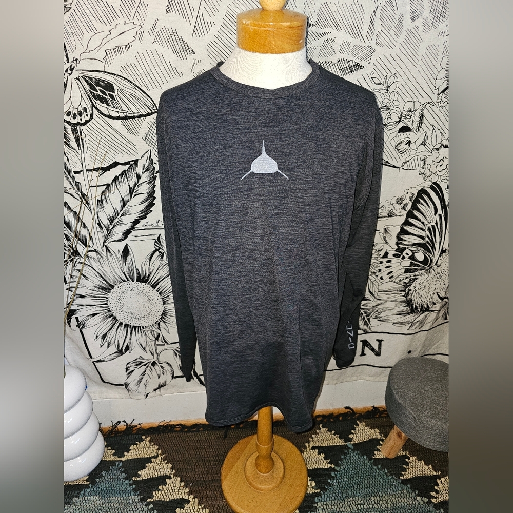 Like New Men's Bluish Gray Long Sleeve Neptunic 50+ UVP Ocean Tec Shirt Large